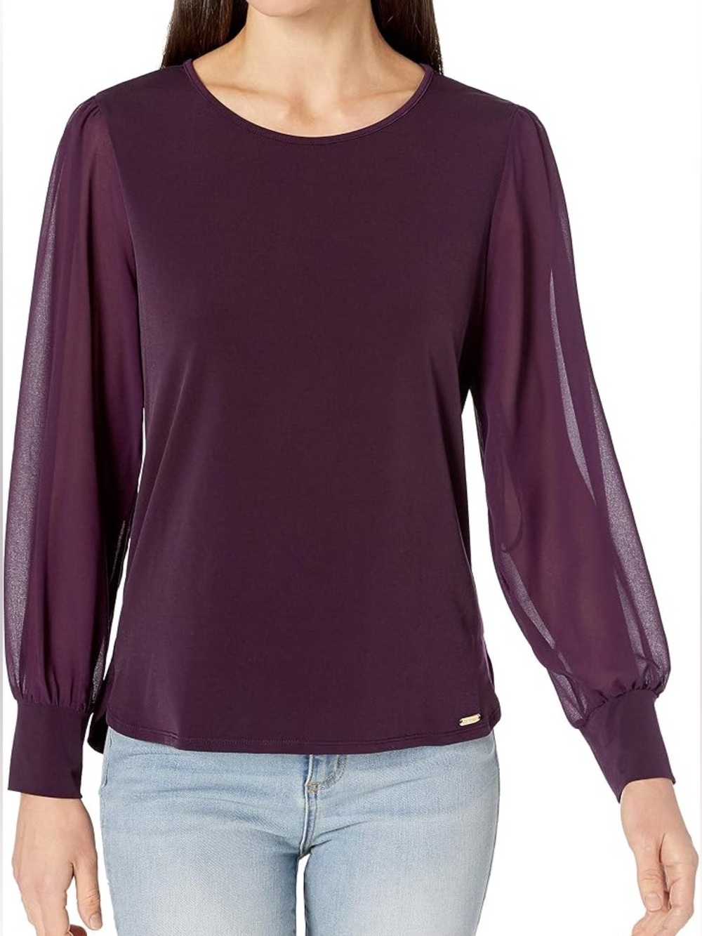 🩰 Calvin Klein Drapey Stretchy Flowy Balletcore Blush Blouse